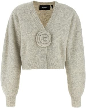 ROTATE BIRGER CHRISTENSEN 'knit Puffsleeve' Cardigan - Grey