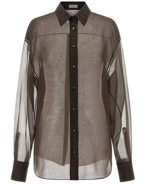 Brunello Cucinelli Camicia Organza - Marrone
