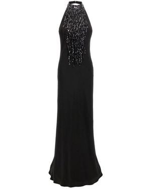 Brunello Cucinelli Abito 'Glistening Waterfall Embroidery' - Nero