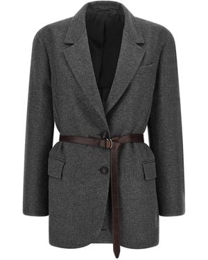 Brunello Cucinelli Single-Breasted Blazer - Black