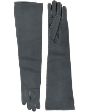 Agnona Long Leather Gloves - Grey