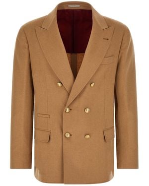 Brunello Cucinelli Blazer Mit Doppelknopfleiste - Braun