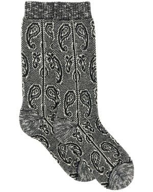 Dries Van Noten Paisley Jacquard Socks - Grey