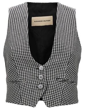 Alexandre Vauthier Gilet pied de poule - Nero