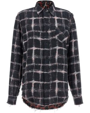 R13 Fringed Hem Reversible Shirt - Black