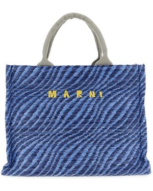 Marni Raffia Handbag - Blue