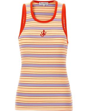 JW Anderson Logo Ribbed Tank Top - Orange