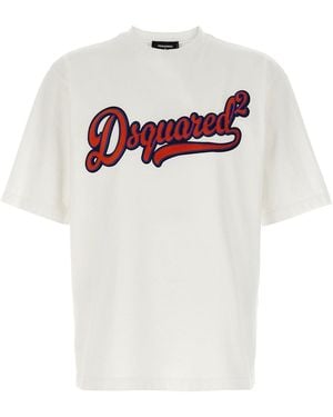 DSquared² T-Shirt 'Loose Fit Sponge Patch' - Bianco