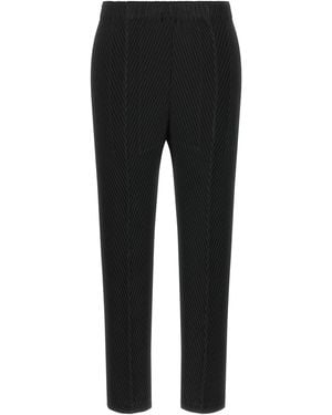 Issey Miyake Trousers 'Rhombus Pleats' - Black