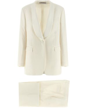 Tagliatore 'clarita' Tuxedo Dress - Natural