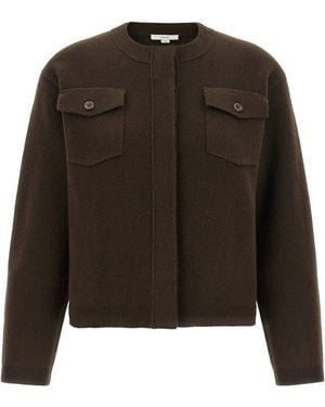 Vince Cardigan Aus Merinowoll-Mix Mit Pattentaschen - Braun