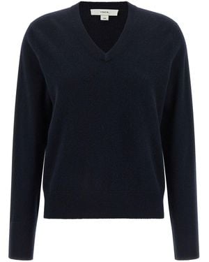 Vince Kaschmir-V-Ausschnitt-Pullover - Blau