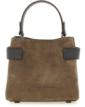 Brunello Cucinelli 'essence' Small Handbag - Brown