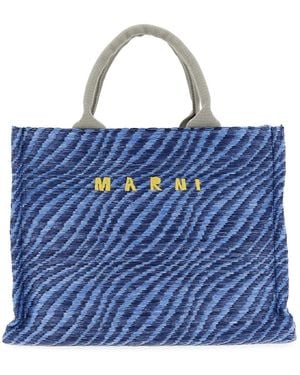 Marni Borsa A Mano 'Small Basket Tote Bag' - Blu