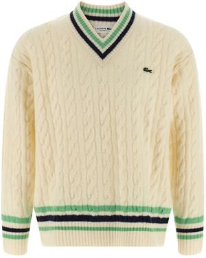 Lacoste Braided Wool Jumper - Green