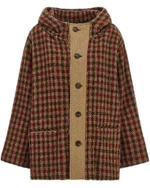 R13 Oversized Jacket With Raw-Cut Edges - Brown