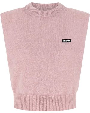 ROTATE BIRGER CHRISTENSEN 'knit Cropped' Vest - Pink