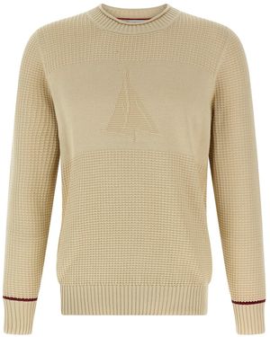 Brunello Cucinelli Pullover Aus Baumwolle Mit Waffelstich - Natur
