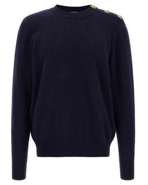【送料&関税込】Balmain Logo Patch Double-collar Knit Sweate Balmain Logo Patch Double-collar Knit Sweater | italist