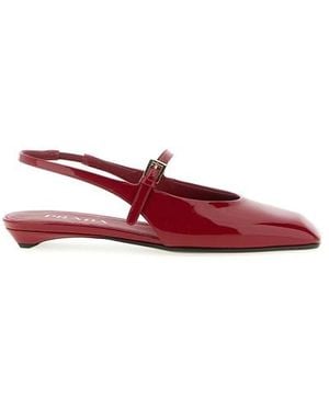 Prada Patent Leather Slingback - Red
