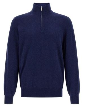 Brunello Cucinelli Maglione Half-Zip - Blu