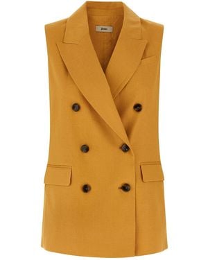 Herno Linen Vest - Yellow