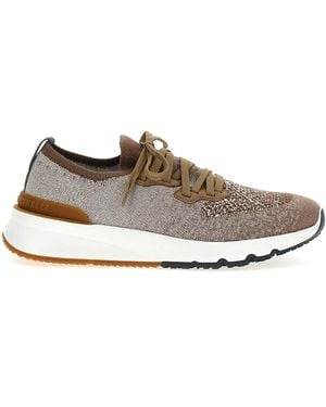Brunello Cucinelli Gestrickte Sneakers - Braun