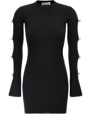Mach & Mach Kleid "Cut-Out Crystal Bow" - Schwarz