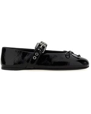 【関税込み】miu miu BUCKLE AND BOW BALLET FLATS Miu Miu Women's Buckle Ballet Flats | Bloomingdale's