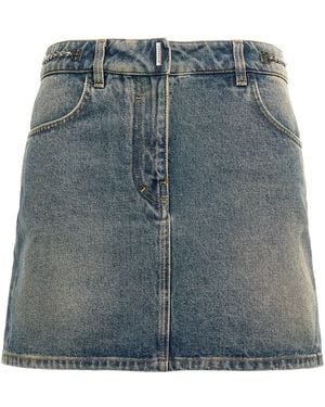 Givenchy Denim Mini Skirt - Blue