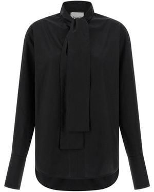 Nude Lavallière Collar Shirt - Black