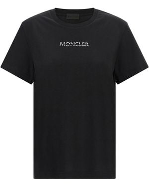 Moncler Logo Embroidery T-shirt - Black