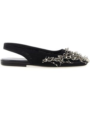 Dries Van Noten Slingpumps "Embroidered" - Schwarz