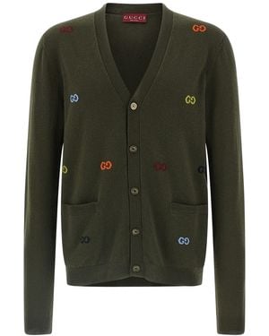 Gucci Gg Intarsien-Cardigan - Grün