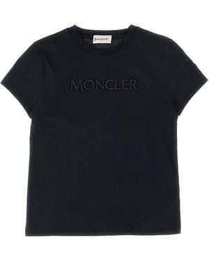 Moncler Logo Embroidery T-shirt - Black