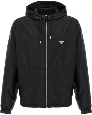 Prada Jacke Aus Re-Nylon - Schwarz