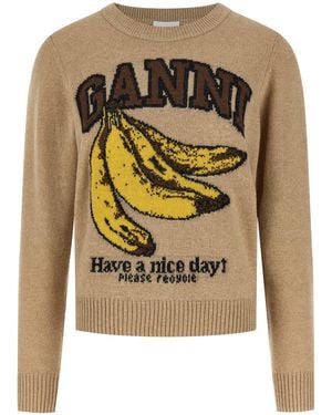 Ganni 'banane' Jumper - Metallic