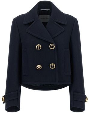 Balenciaga Cropped Peacoat - Blue