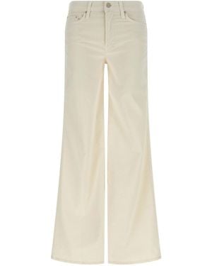Mother Mother Cotton Fla Trousers - Natural