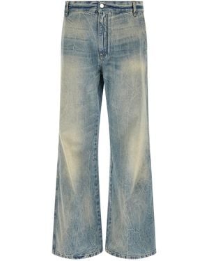 Amiri 'checkered Repair Bootcut' Jeans - Blue