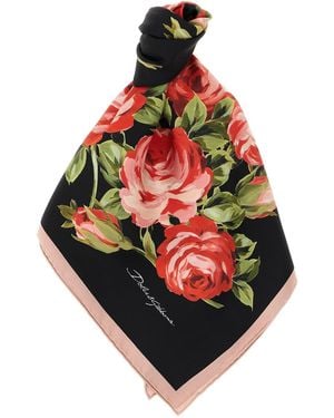 Dolce & Gabbana Foulard 'Bouquet Rose' - Rot