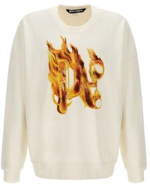Palm Angels Felpa 'Burning monogram' - Bianco