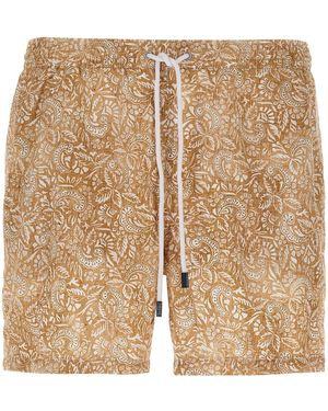 Barba Napoli Paisley Badeanzug Mit Blumenmuster - Natur