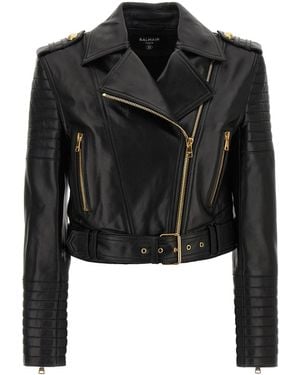 Balmain Leather Jacket - Black