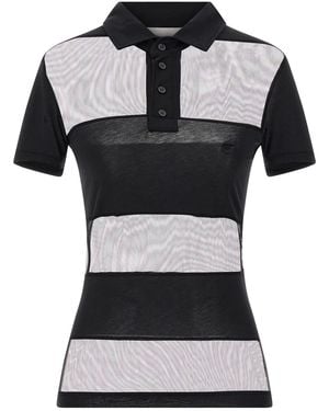 Coperni Polohemd "Sheer Striped" - Schwarz
