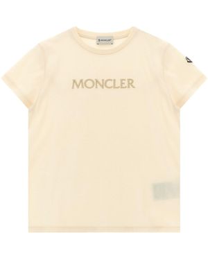 Moncler Logo Embroidery T-shirt - Natural