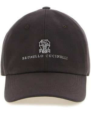 Brunello Cucinelli Logo Embroidery Cap - Black