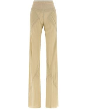 Rick Owens Trousers With Diagonal Seams - Natural