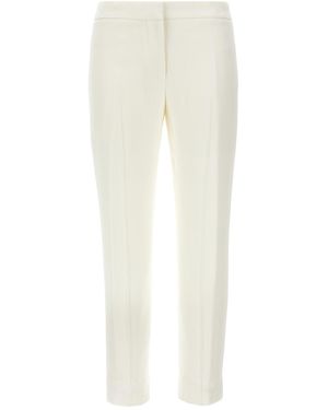 McQueen Straight-Fit Crepe Trousers With Ironed Front Crease - White