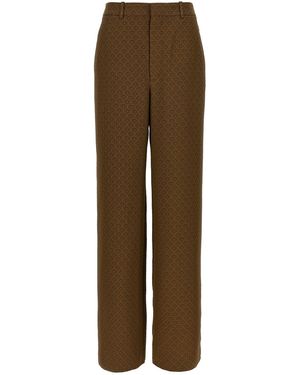 Saint Laurent Hose Aus Twill 'Medaglioni' - Braun
